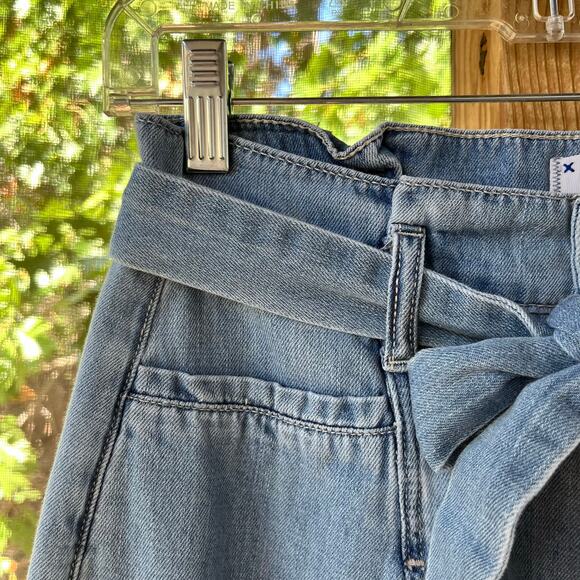 Paige Women's Light Wash Paperbag Waist Belted Crop Jeans Size 27 - Picture 5 of 9